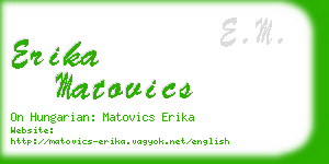 erika matovics business card